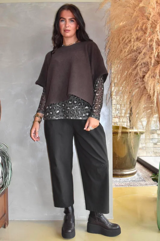 Bobby Mesh Layering Top Sana Leopard Deep Khaki
